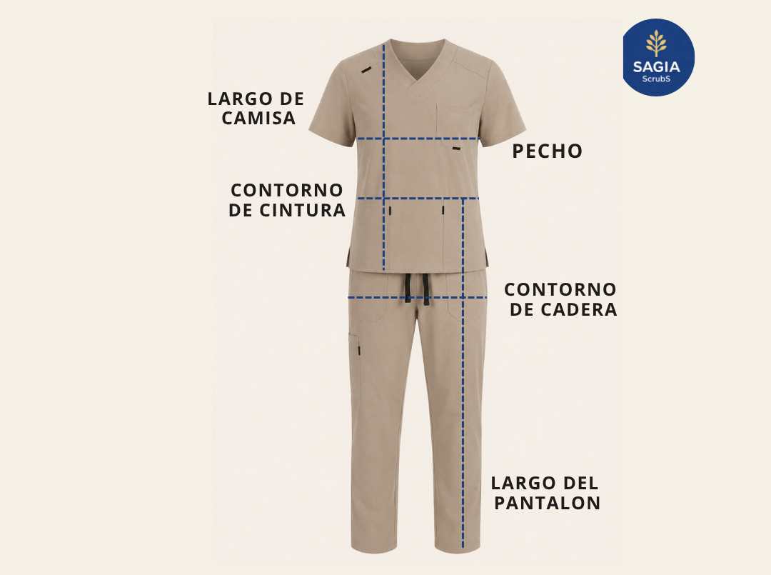 Diagrama oficial de medición SAGIA — Hombre