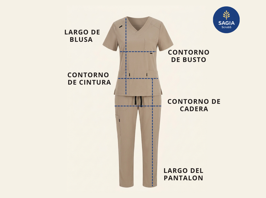 Diagrama oficial de medición SAGIA — Mujer